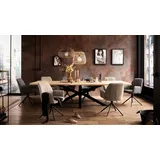 Home affaire Esstisch Tristan, Massivholz Wildeiche mit echter Baumkante beige|schwarz 260 cm x 77 cm x 110 cm