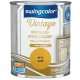 swingcolor Vintage Metall-Optik Effektfarbe  (Gold-Metallic, 750 ml, Seidenmatt)