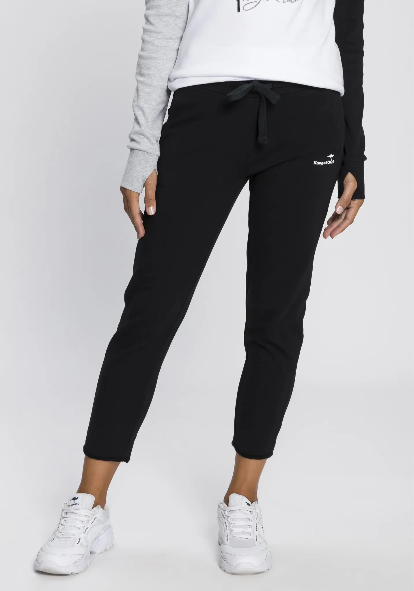 KangaROOS Jogginghose, in 7/8-Länge mit Logo-Druck KangaROOS schwarz 36 (S)