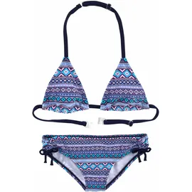 s.Oliver Triangel-Bikini mit grafischem Druck Blau 146/152