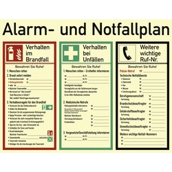 Alarm- und Notfallplan ISO 7010, Kunststoff, nachleuchtend, 160-mcd, 620x480 mm