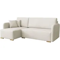 Mirjan24 Ecksofa, Creme, Textil, 5-Sitzer, L-Form,L-Form, 220x140 cm, Wohnzimmer, Sofas & Couches, Wohnlandschaften, Ecksofas