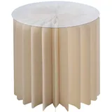 Trend-Center Beistelltisch H 40 cm DREL, Ø 40 cm - Creme Papier - Glas