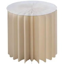 Trend-Center Beistelltisch H 40 cm DREL, Ø 40 cm - Creme Papier - Glas