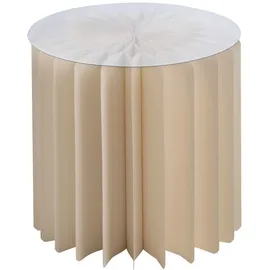 Trend-Center Beistelltisch H 40 cm DREL, Ø 40 cm - Creme Papier - Glas