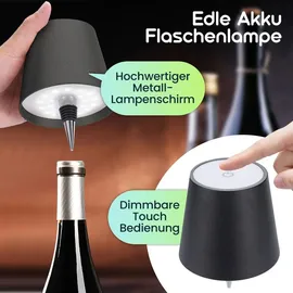 ideoon lights Akku Flaschenlampe Schwarz 2 St.