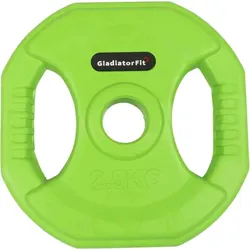 Gewichtsscheiben Pump Gummi und Griffe Ø 31mm (Satz von 2) GRÜN 2.5kg