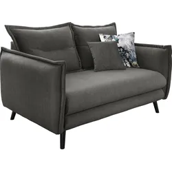 2-Sitzer INOSIGN "Lazio", schwarz (asche), B:162cm H:94cm T:110cm, Sofas, inklusive 1 Stk. Wende- und 1 Stk. Zierkissen