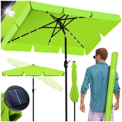 KESSER® Sonnenschirm Balkonschirm LED Solar mit Kurbel Inkl. 2in1 Schutzhülle Transporttasche, Gartenschirm, Schirm  für Balkon Garten & Terrasse verstellbar knickbar