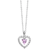 Julie Julsen Kette mit Anhänger Herz Zirkonia weiß rosa Silber