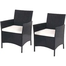 MCW Hamar Poly-Rattan Gartensessel 59 x 60 x 83 cm anthrazit 2 St.