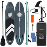 SereneLife SUP Board Aufblasbar Set – Stand Up Paddling Board mit Zubehör und rutschfestem Eva-Deck für See, Fluss, Touring, Yoga und Freizeit