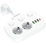 COFI 1453 Steckdosenleiste 1,80 m Weiß 2 St.