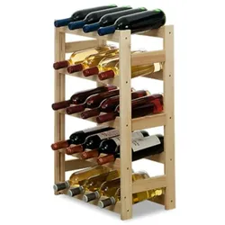 PROREGAL Weinregal PINOTWINE | HxBxT 70x43x25cm | 20 Flaschen | Massives Kiefernholz | Natur unbehandelt | Flaschenregal Weinständer Holzregal
