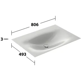 Keuco Edition 11 Art Einbauwaschtisch 80,6 x 0,4 x 49,3 cm (32590550800)