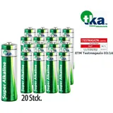 tka Köbele Akkutechnik 15V Batterie: Super-Alkaline-Batterien Mignon 1,5V Typ AA, 20 Stück