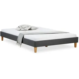 Homestyle4u Polsterbett 140 x 200 cm Grau Doppelbett Futonbett Bett Bettgestell Lattenrost - Grau