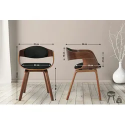 CLP 2er Set Stühle Kingston Stoff walnuss/schwarz/walnuss