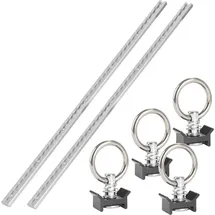 STAHLWERK Zurrschienen 2er Set mit Zurrösen 100 cm Airlineschienen aus Aluminium