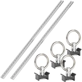 STAHLWERK Zurrschienen 2er Set mit Zurrösen 100 cm Airlineschienen aus Aluminium