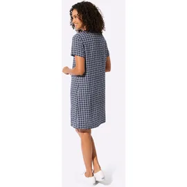 Casual Looks Webkleid Etuikleid Bedruckt Marine/Weiß 40