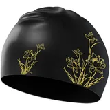 Badekappe Damen, Bademütze Erwachsene Lange Haare, Badehaube Jugendliche, Lotus-Muster