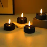 Begonia 4er Set Solar Solar Teelichter für Außen, Solar Kerzen Outdoor, Solarkerzen Flackernd für Balkon Garten Laterne Zimmer Terrassen Innen Deko Ø 5.8 x 5.8cm