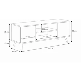 raumhirsch furniture Lowboard 40x50 cm Weiß Holz