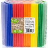 Wiederverwendbare Plastikstrohhalme Mix 200 Stück - Bunt