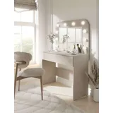 OTTO home Schminktisch OTTO HOME "NANCY, Hollywood Spiegelmit Beleuchtung, Schublade Soft Close", cashmere beige, beige, B:100,3cm H:142,5cm T:42,5cm, Tische, Schminktisch, Kosmetiktisch mit viel Stauraum, LED, Soft-Close