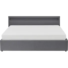 Beliani Bett mit Stauraum und Led-beleuchtung Stoff Armelle 180 x 200 cm)
