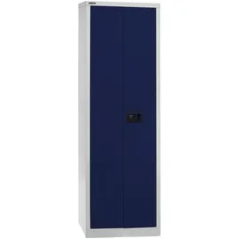BISLEY Flügeltürenschrank Metall 600 x 400 x 1.950 mm Blau/Hellgrau 4 Fachböden abschließbar