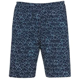 TRIGEMA Bermudas "TRIGEMA Bermuda Shorts mit freundlichem Smiley-Motiv", Herren, Gr. 3XL, Normalgrößen, blau (navy), Single Jersey, 100% Baumwolle, Basic, Hosen Bermudas