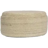 FineBuy Sitzhocker Polsterhocker Wolle mit Stauraum oval 81 x 40 x 62 cm Braun