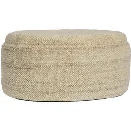 FineBuy Sitzhocker Polsterhocker Wolle mit Stauraum oval 81 x 40 x 62 cm Braun