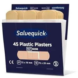 Salvequick Pflaster-Strips wasserfest Refill 6036 45 St.