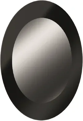 Glassdesign Spiegel Oval - Schwarz matt