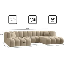 kaiser möbel Eckcouch Stoff 2-Sitzer Beige