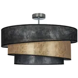 LINDBY Deckenlampe Ayvira, schwarz/gold, Textil, 56 cm, E27 - Schwarz