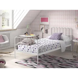 others 58aufmkessel Metallbett, Weiß Metall 90x200 cm, Schlafzimmer, Betten