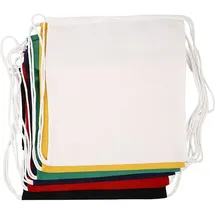Creativ Company Kordelzug-Beutel, Größe 37x41 cm, 135 g, Sortierte Farben, 6 Stk