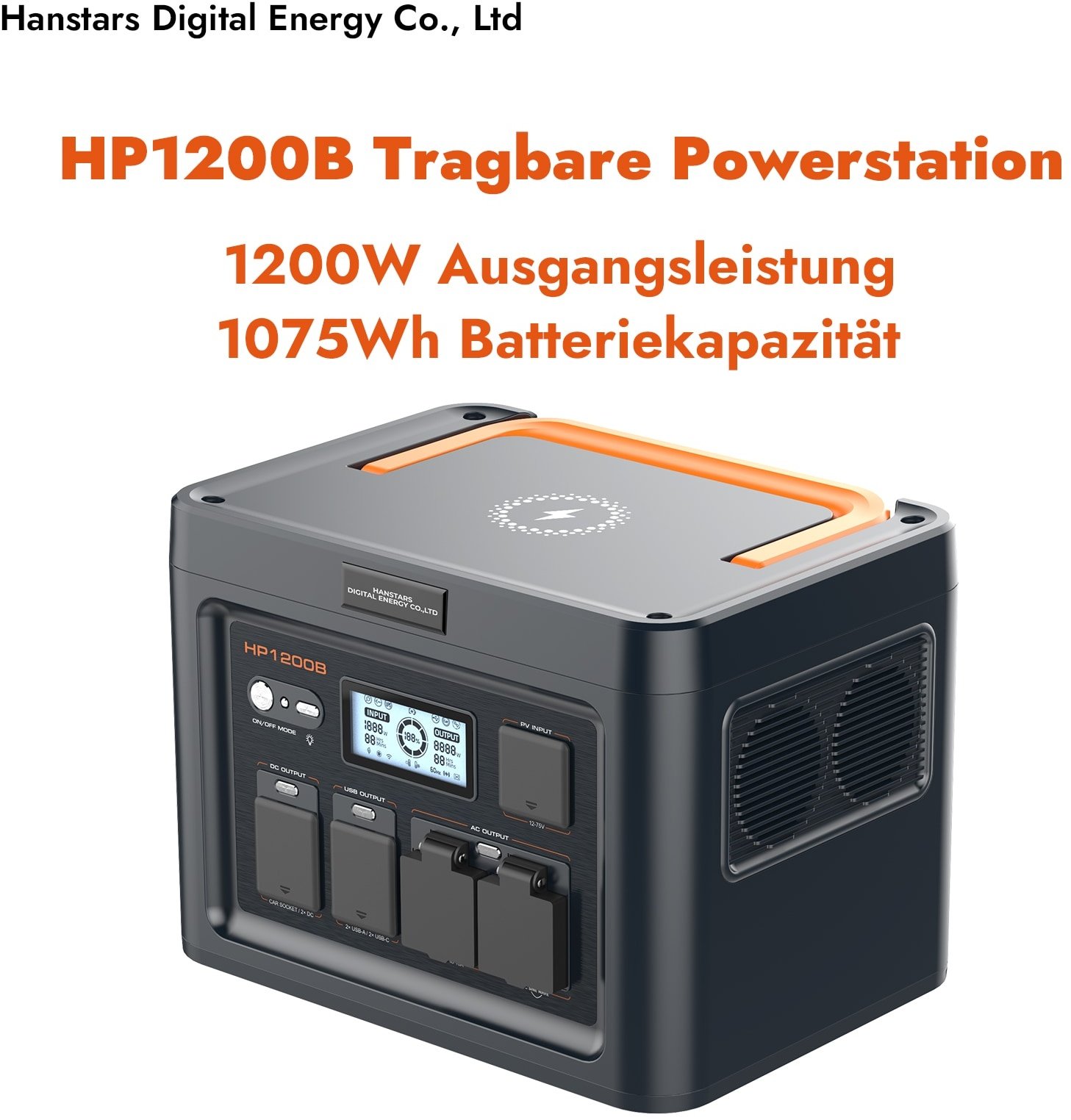 Hanstars Tragbare Powerstation: 1200W/1075.2Wh