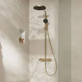 Hansgrohe Pulsify S Puro Duschsystem 260 1jet Ecostat Fine und Handbrause 3jet brushed bronze