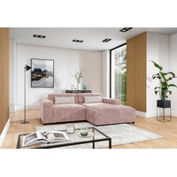 Fun Möbel Ecksofa Designersofa ROMY XS in Stoff Enjoy Me Rosa Ottomane Rechts