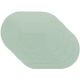 Venilia Tischset Grün Rund, Platzset für Esszimmer, Esstischmatten, Telleruntersetzer, Platzdeckchen, gewebt, lebensmittelecht, 45 x 30 cm, 59123