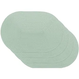 Venilia Tischset Grün Rund, Platzset für Esszimmer, Esstischmatten, Telleruntersetzer, Platzdeckchen, gewebt, lebensmittelecht, 45 x 30 cm, 59123