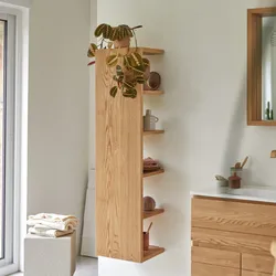 Hochschrank Badschrank Badezimmer Regal Eichenholz modernes Design