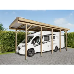 Mr. GARDENER Wohnmobil-Doppelcarport »Hamburg 1«, Außenmaß BxT: 604 x 504 cm, braun, Holzart: Kiefer