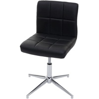 Bürostuhl Cadiz II, Schreibtischstuhl Stuhl, höhenverstellbar Drehmechanismus ~ Kunstleder schwarz, Chromfuß