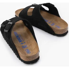 Birkenstock Arizona Weichbettung Veloursleder schmal schwarz 41